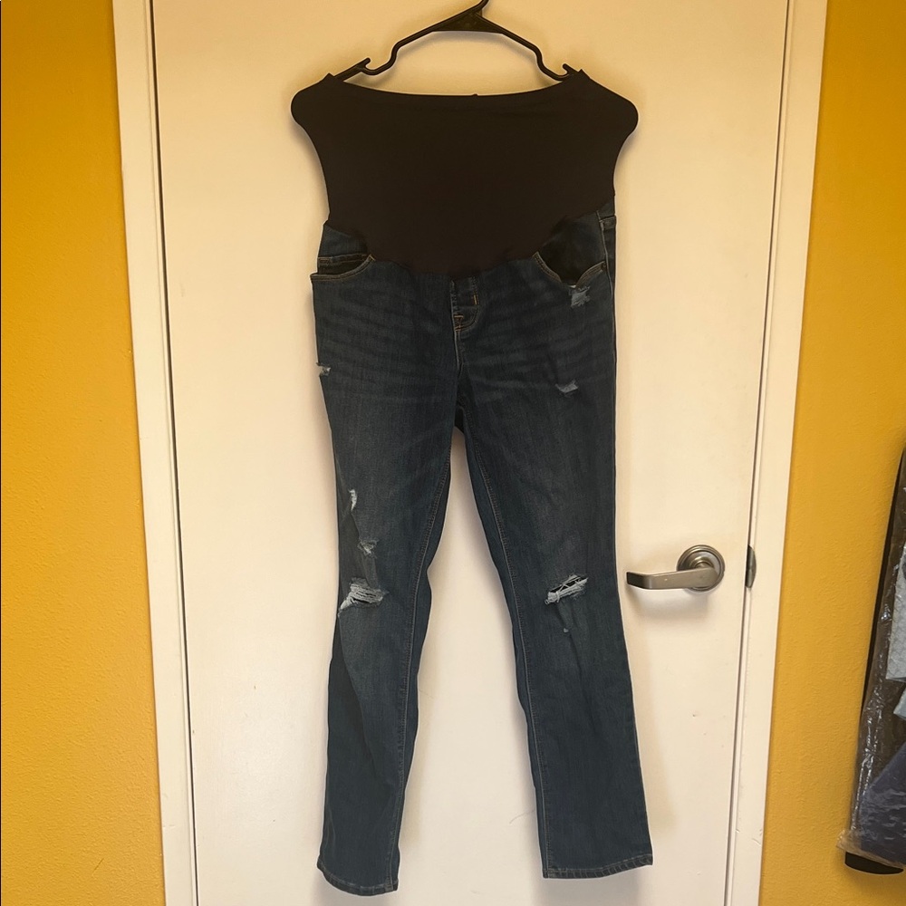 Old Navy Maternity Women's Blue Distressed jeans